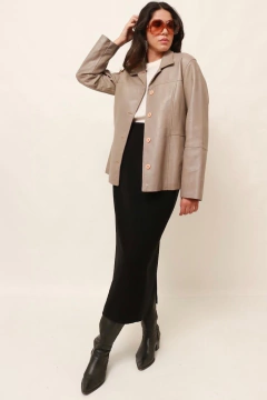Blazer couro cinza forrado vintage na internet