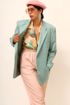 Blazer xadrez verde wool vintage