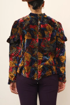 Blusa veludo babados vintage - loja online
