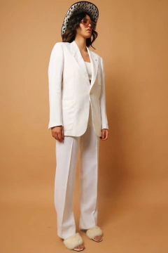 conjunto branco alfaiataria calça + blazer - Capichó Brechó