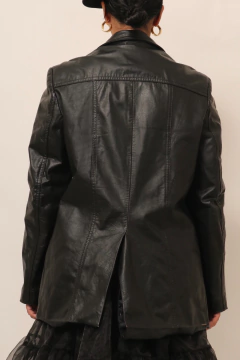 Blazer 100 % couro preto vintage 70´s