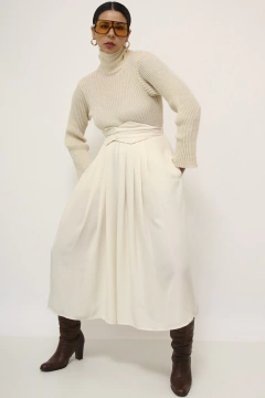 Bermuda plissada creme CEA vintage - comprar online