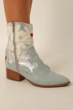 Imagem do Bota azul celeste western LUIZ BARCELOS couro 36