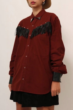 Camisa western ponteira de gola cavalo franja - Capichó Brechó