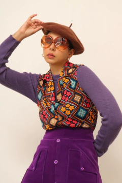Camisa flores vintage hippie 70´s - comprar online