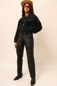 jaqueta jeans cropped preta na internet