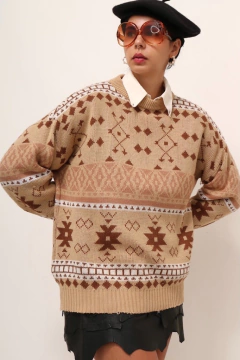 pulover bege westwrn vintage