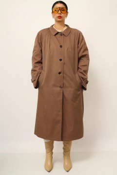 Treanch coat dupla face bege e xadrez vintage - comprar online