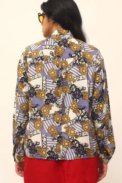 Imagem do Camisa ombreira estampa marrom vintage