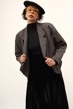 Blazer CEA vintage xadrez 100% lã cropped na internet