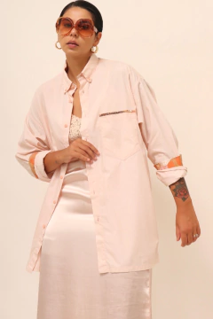Camisa rosa via veneto manga longa