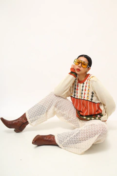 Pulover casinhas telha vintage - comprar online