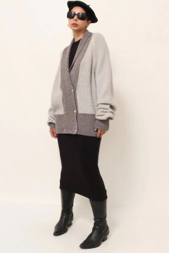 Cardigan cinza amplo 80´s vintage - comprar online