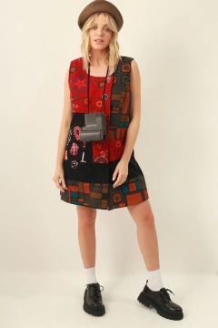 Imagem do Vestido feltro estampado Twiggy 70’s