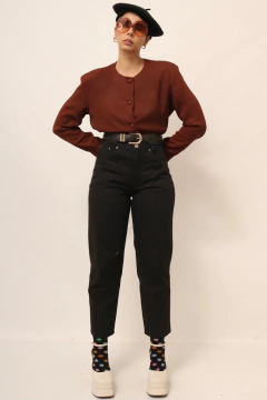 Calça cintura alta SHIMAS jeans preta na internet