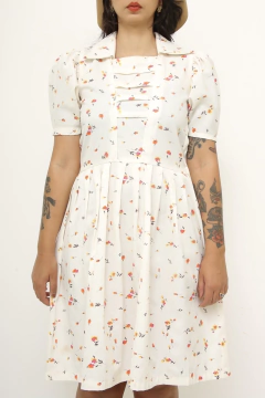 Vestido floral vintage crepe na internet
