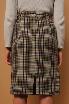 cojunto xadrez saia + blazer vintage - comprar online