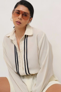 camisa off white listras marinho western