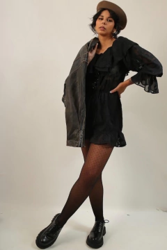 Jaqueta couro biker M’OFFICER vintage - loja online