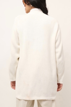 cardigan off recorte em couro vintage - comprar online