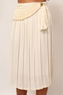 Imagem do Conjunto made in FRANCE Saia plissada + cropeed renda