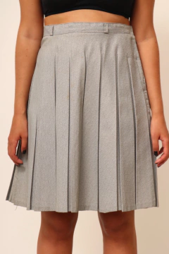 Saia plissada cinza levinha vintage