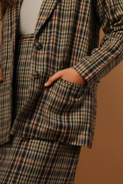 cojunto xadrez saia + blazer vintage na internet