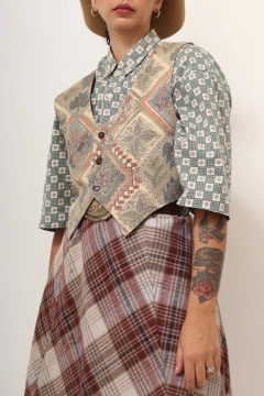 colete estampado western vintage na internet
