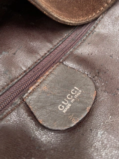 Bolsa GUCCI BAMBOO couro marrom - Capichó Brechó