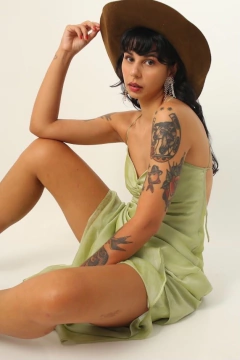 vestido verde forrado 90’s vintage na internet