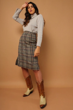 cojunto xadrez saia + blazer vintage na internet