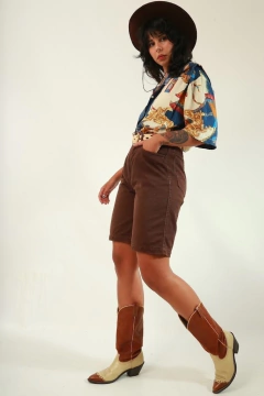 Blusa algodão estampa cavalo punho - comprar online