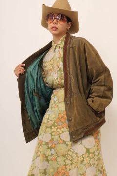 Imagem do Jaqueta aveludada verde bomber italiana vintage