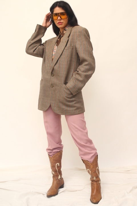 Blazer xadrez classico oliva LÃ