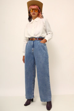 Calça jeans flare azul classica - Capichó Brechó
