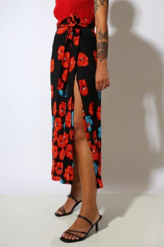 saia panou flores estampa tira amarração - comprar online