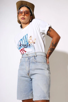 Imagem do bermuda jenas cintura alta vintage