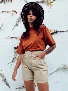 shorts cintura alta Hamuche bege safari