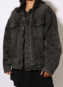 jaqueta jeans toda forrada pelego carneiro fake - comprar online