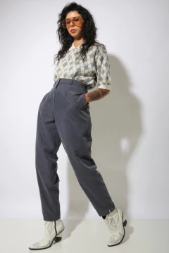 calça alfaiataria cintura mega alta vintage - loja online