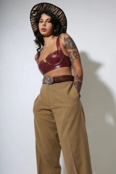 calça alfaiataria lã cintura mega alta na internet