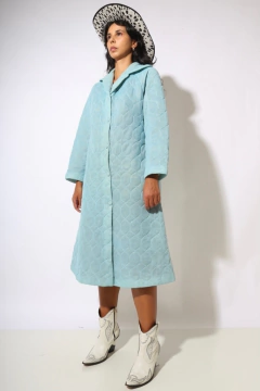casaco robe matelassê Jackie azul 60’s - comprar online