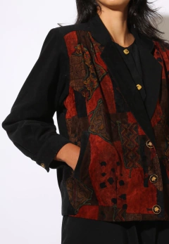 casaco veludo frente estampa 80’s - comprar online