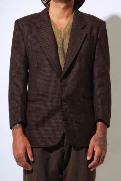 blazer xadrez marrom forrado ombreira - comprar online