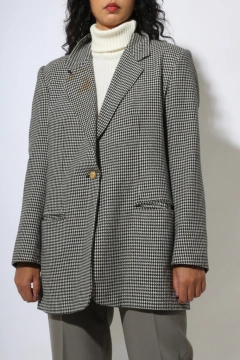 blazer xadrez forrado vintage - comprar online