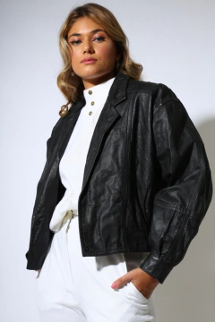 jaqueta bomber couro aviador forrada 80’s - comprar online