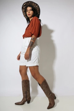 camisa pinhão 100 % viscose na internet