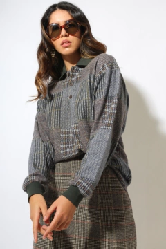 blusa GUCCI xadrez classica vintage - Capichó Brechó