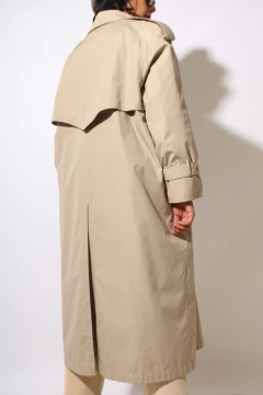 trench coat capa forro xadrez em lã - Capichó Brechó