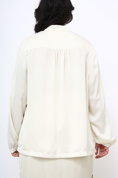 Camisa babados vintage manga longa bufante - loja online
